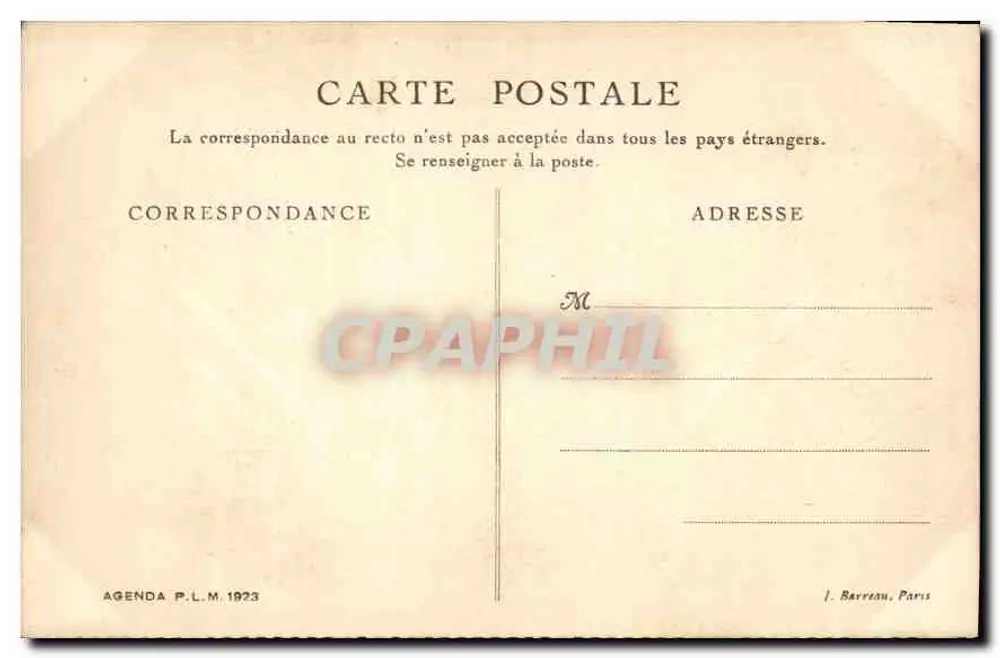 Marseille — Katedra — Agenda P.L.M. 1923, Cl. Chusseau-Flavien - Rewers