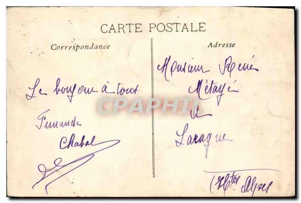 Marsella — Fuente de las Danaides — Editor: Chabrol, n° 162 - Reverso