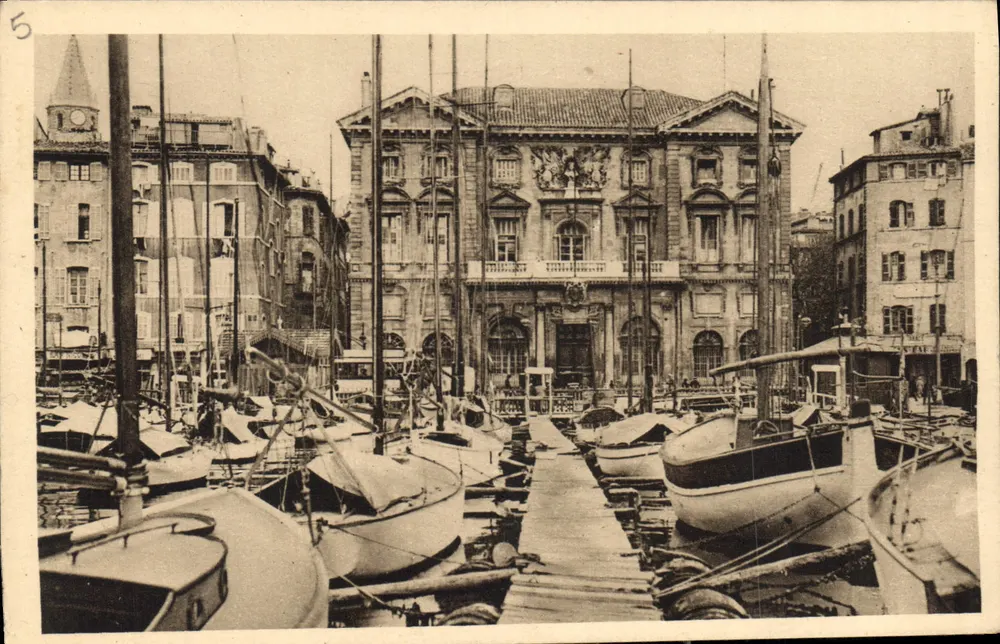 Marseille — Das Rathaus und Cale des Barques — Ansichtskarte 'La Cigogne', Nr. 38 - Vorderseite