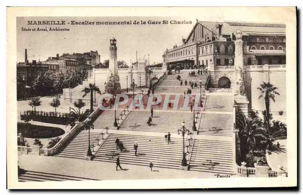 Marseille - Monumentale Treppe der Bahnhof Saint-Charles — Sénés et Arnal, Architekten — Phocéa - Vorderseite