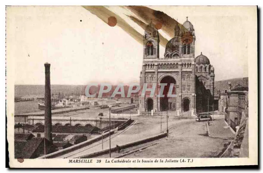Marseille — Die Kathedrale und der Joliette-See — A. T.J. Nr. 39 - Vorderseite