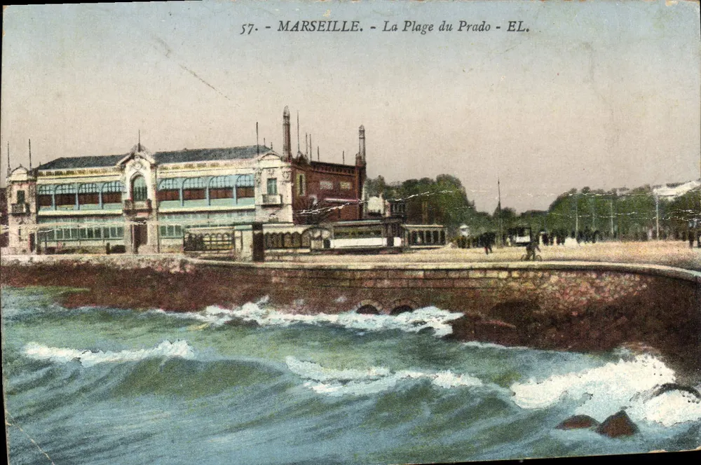 Marseille — La Plage du Prado — Éditeur EL, n° 57 - Frente