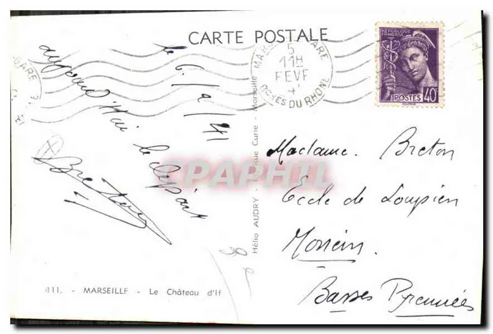 O Castelo de If — Marselha — Editor Héloïse Audry, n°11 - Verso