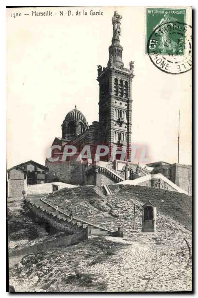 Marselha - N.-D. de la Garde — editor H. A. P. n° 1400 - Frente