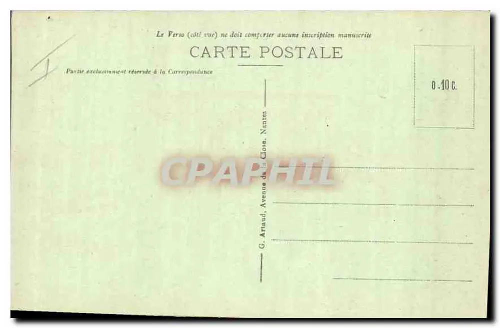 Marselha - Porta de Aix — editor G. Artaud, Nantes, n° 159 - Verso