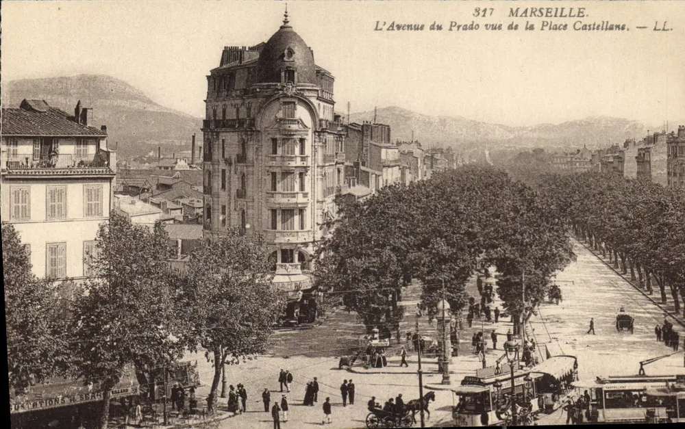 L'Avenue du Prado aus der Place Castellane gesehen — Marseille — LL, Nr. 317 - Vorderseite