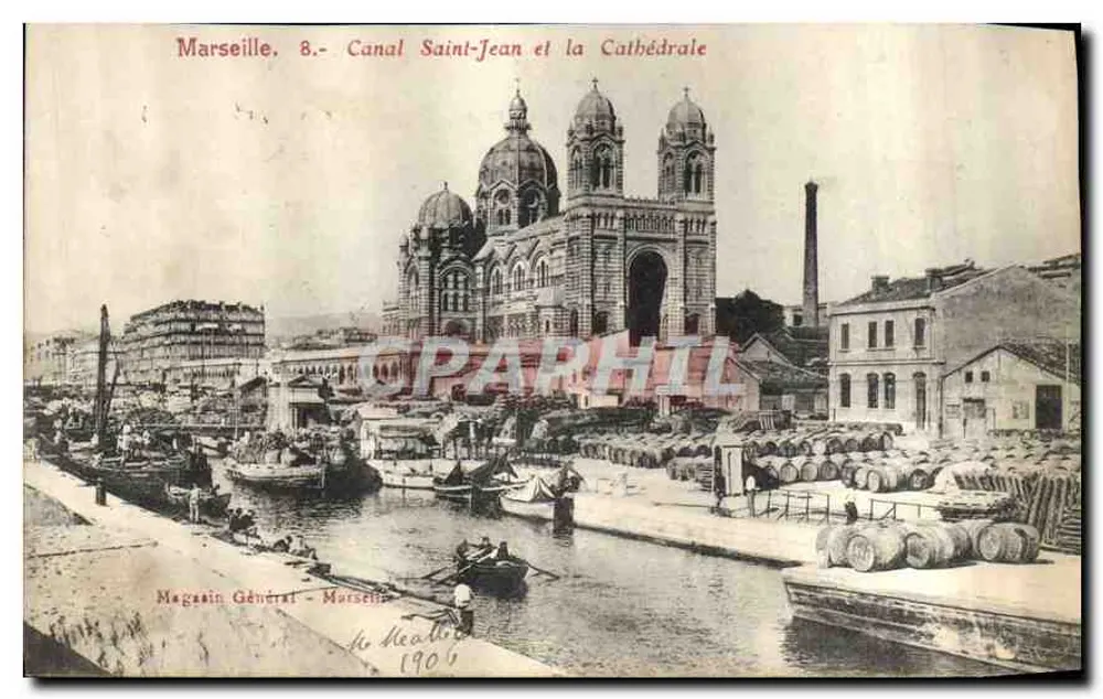 Marseille. 8.- Canal Saint-Jean und die Kathedrale — Magasin Général, Marseille - Vorderseite