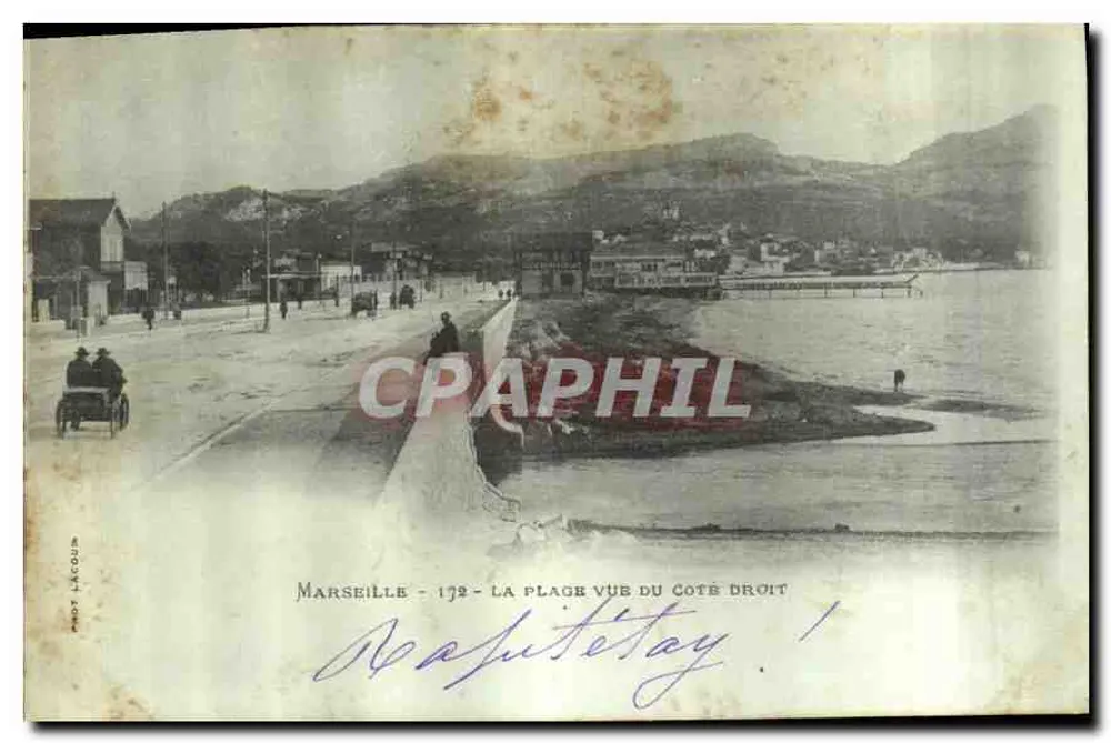 Marseille - Die Strandansicht von der rechten Seite — Foto. Lacour, Nr. 179 - Vorderseite