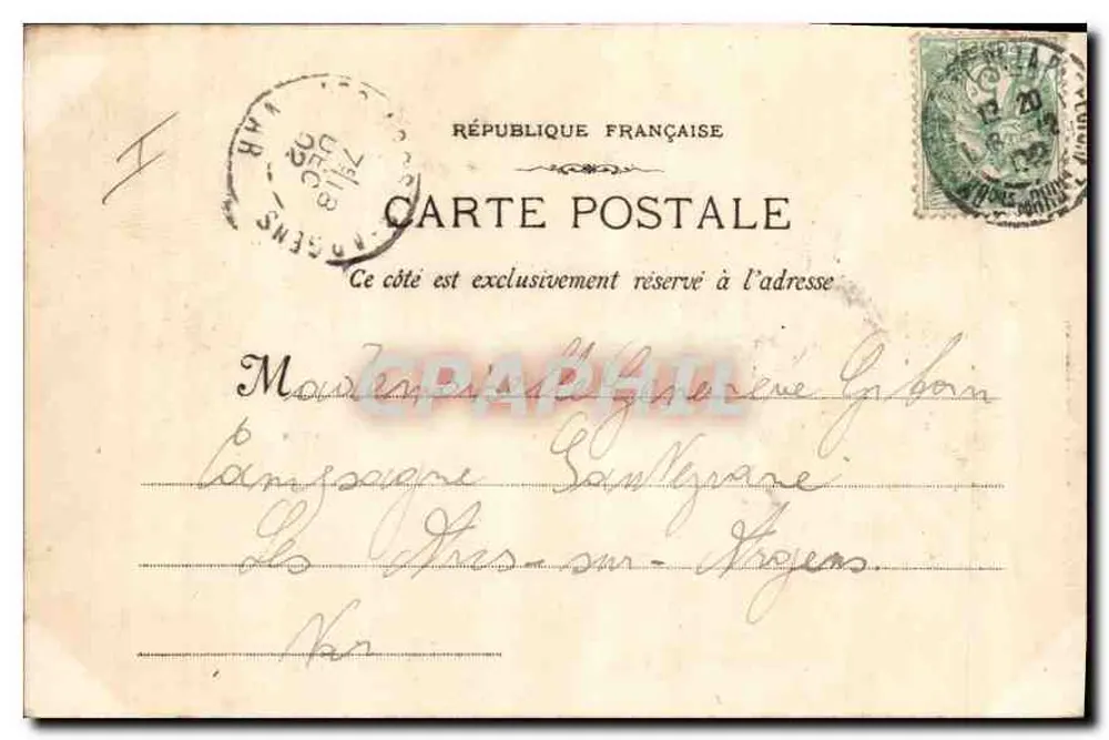 Marselha - O Palácio da Bolsa — Bolsa e Câmara de Comércio — Editor: P. Leaour & Thibouau, n°10 - Verso