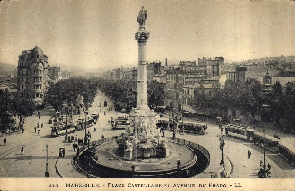Marseille — Place Castellane und Avenue du Prado — LL, n° 313 - Vorderseite