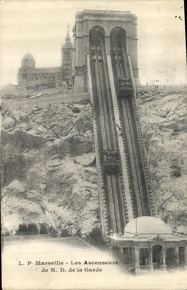 Die Aufzüge der Notre-Dame-de-la-Garde — Marseille — L.P. Marseille - Vorderseite
