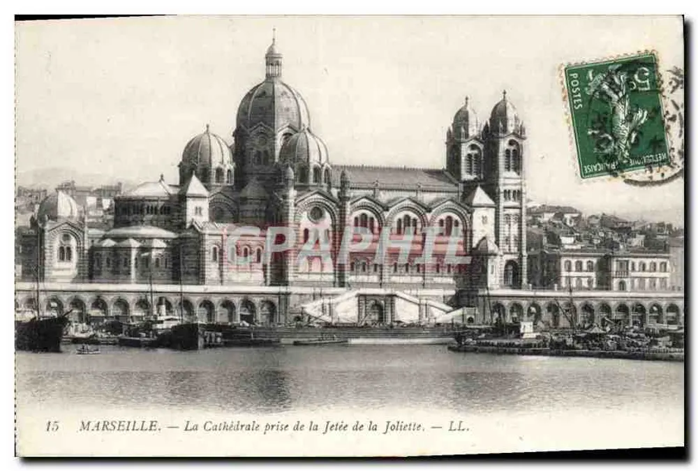 Marseille — Die Kathedrale von der Joliette-Anlegestelle — LL. - Vorderseite