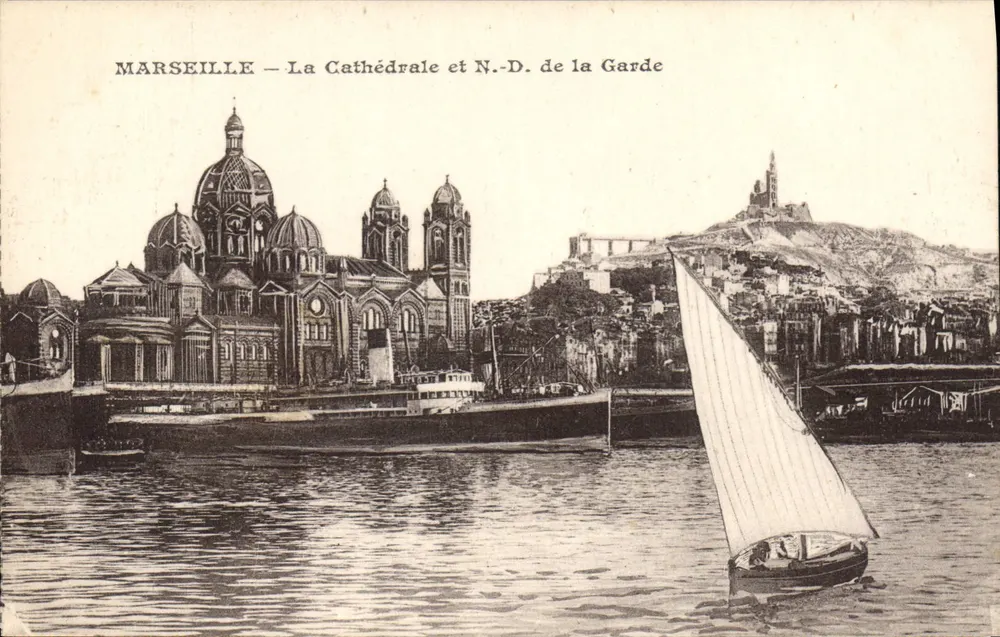 Marseille — Die Kathedrale und N.-D. de la Garde - Vorderseite