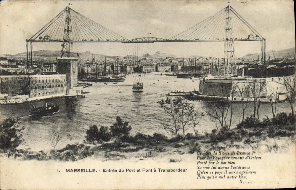 Marseille - Eingang zum Hafen und Transbordeurbrücke — Photo-ateliers, Daudouin, Marseille, n°1 - Vorderseite