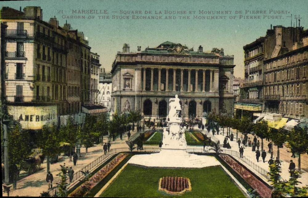 Marselha — Praça da Bolsa e Monumento a Pierre Puget — Editor LL - Frente
