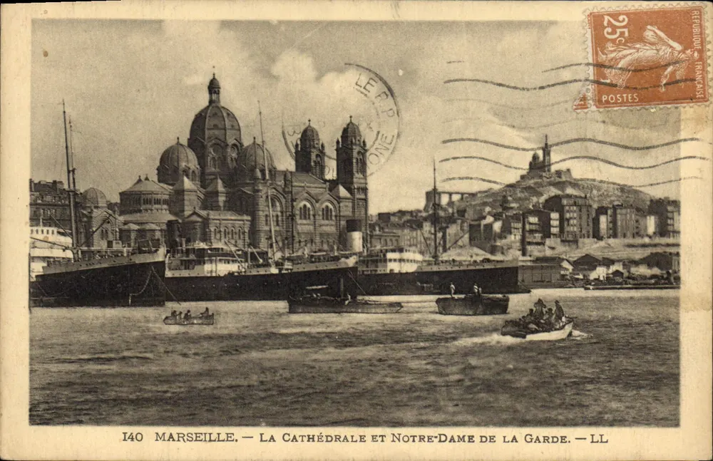 Marseille — Ansicht der Kathedrale und Notre-Dame de la Garde — LL, n° 140 - Vorderseite