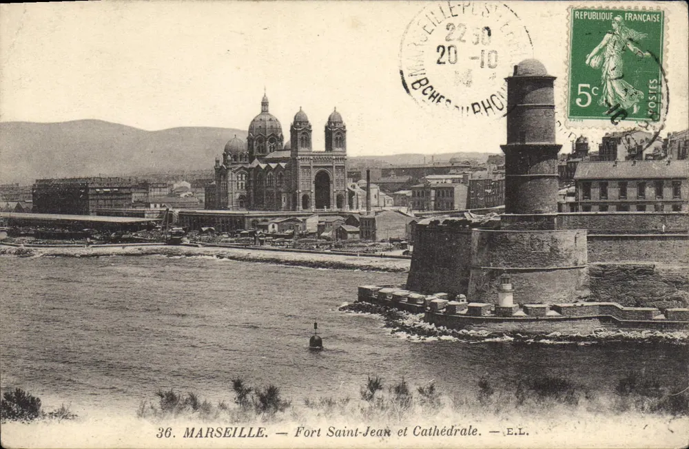 Marseille — Fort Saint-Jean und Kathedrale — E.L. - Vorderseite