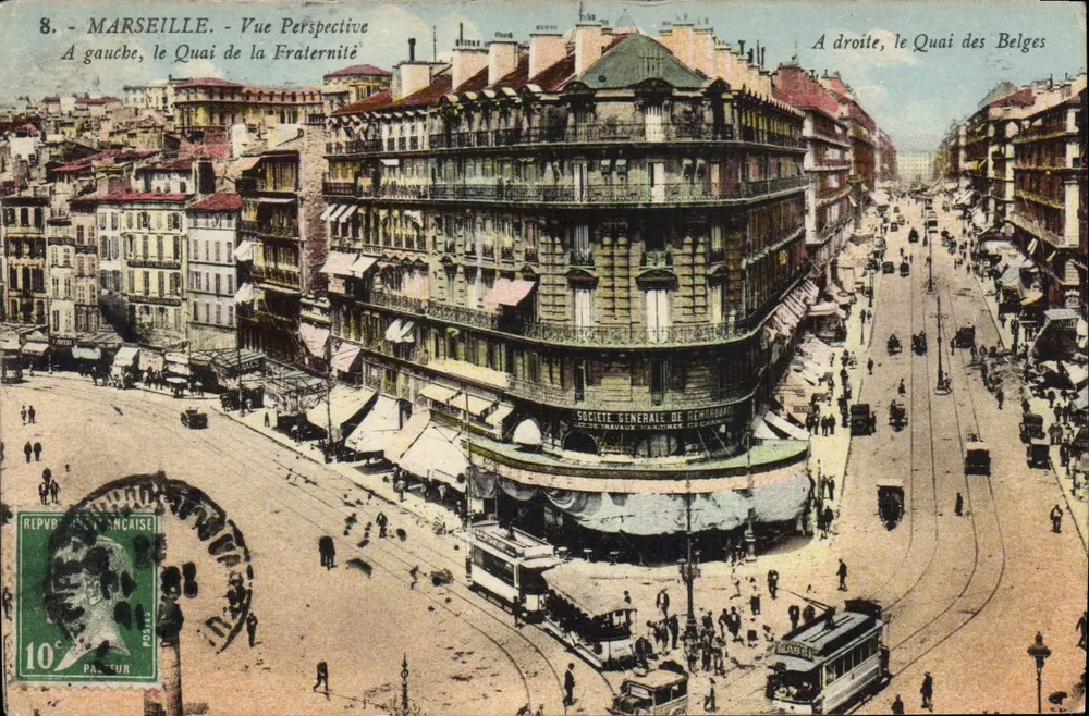 Marseille - Perspektivansicht - Quai de la Fraternité und Quai des Belges - Vorderseite