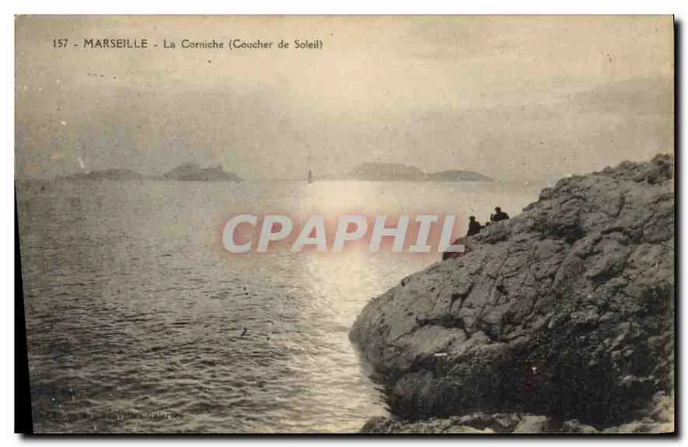 Marseille - A Corniche (Pôr do Sol) — n° 157 — editor desconhecido - Frente