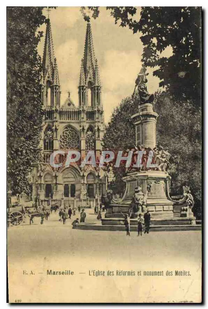 Marseille — Die Reformierte Kirche und Denkmal der Mobiles — E.A. - Vorderseite