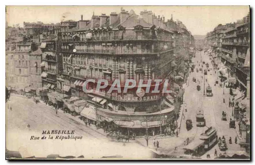 Marseille — Rue de la République com o cinema Matographe — editor desconhecido - Frente