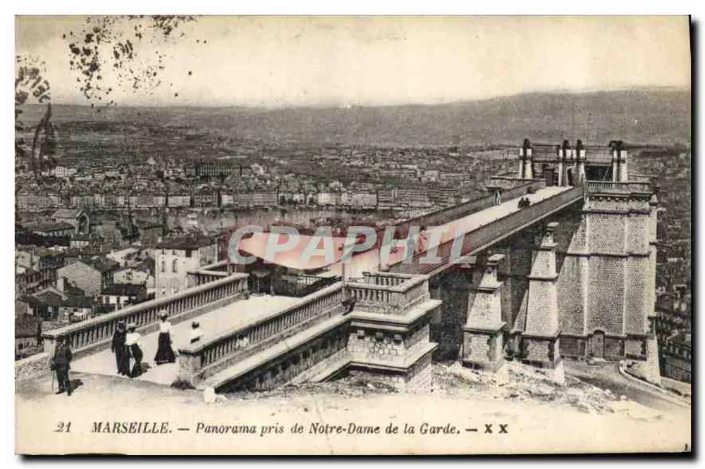 Marseille — Panorama vom Notre-Dame de la Garde — Nr. 21 - Vorderseite