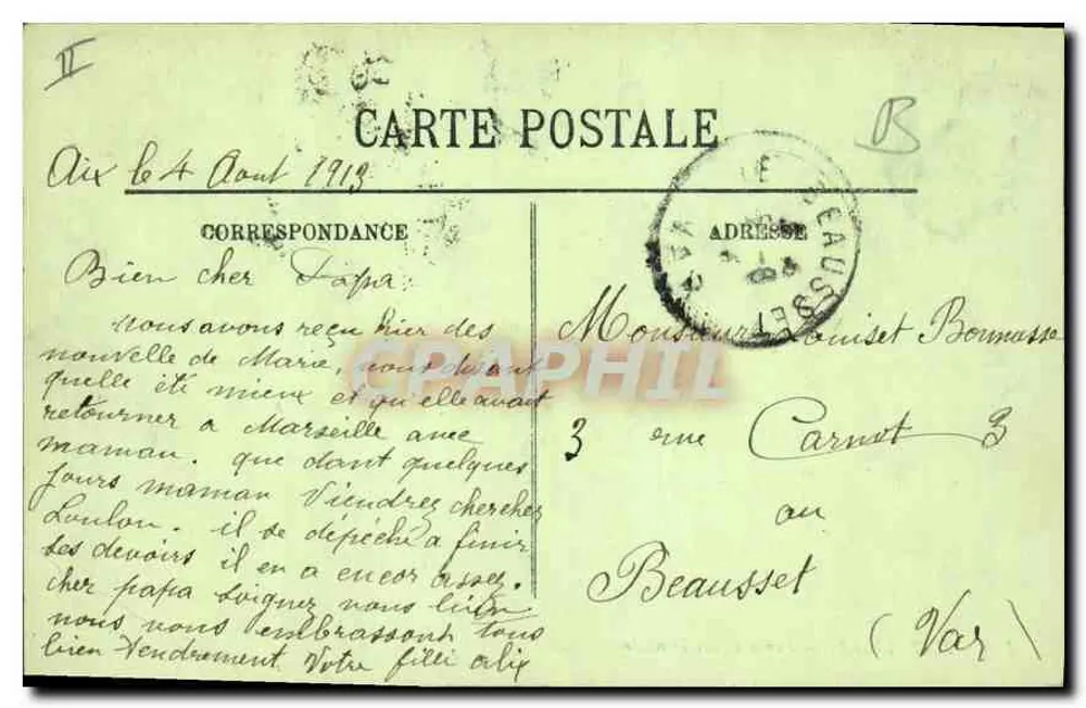 Marseille — Fonte das Danaïdes — LL, n°163 - Verso