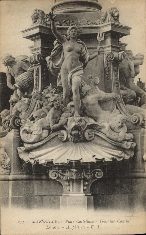 Place Castellane - Fontaine Cantini - Die See - E. L. - Vorderseite
