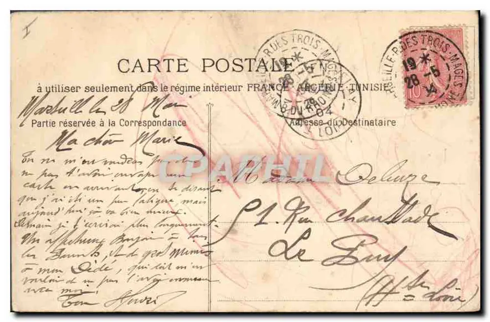 Marseille - 27 bis - A Prefeitura — editor desconhecido - Verso