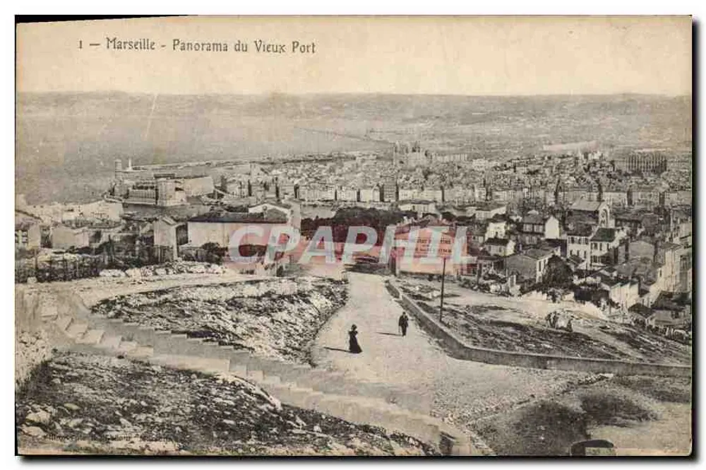Marseille — Panorama des Alten Hafens — unbekannter Verlag, Seriennummer 1 - Vorderseite
