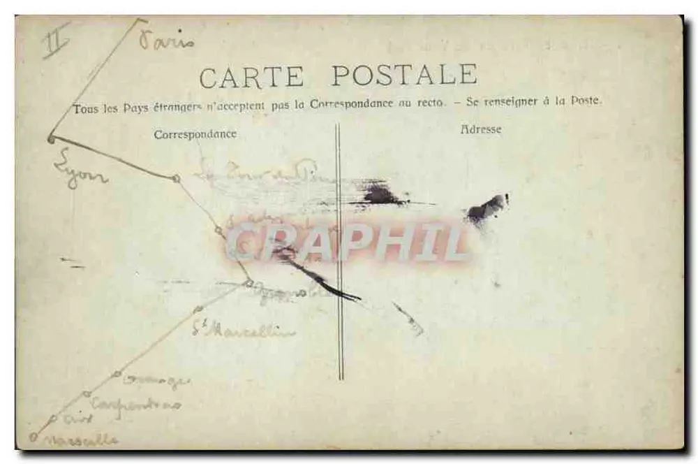 Marseille — Panorama des Alten Hafens — unbekannter Verlag, Seriennummer 1 - Rückseite