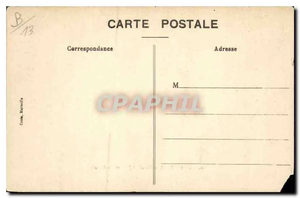 Marseille - Kanal Saint-Jean und Kathedrale — Verleger: Costa, Marseille, Nr. 16 - Rückseite