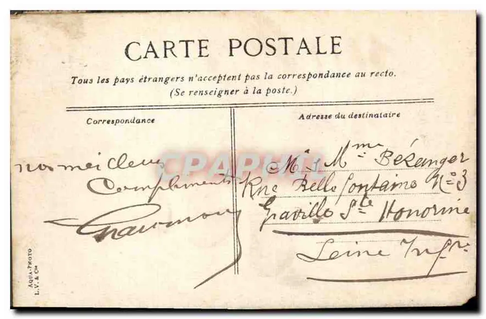 Marseille. Panorama tirado do Instituto Pasteur — editor L.V. & Cie - Verso