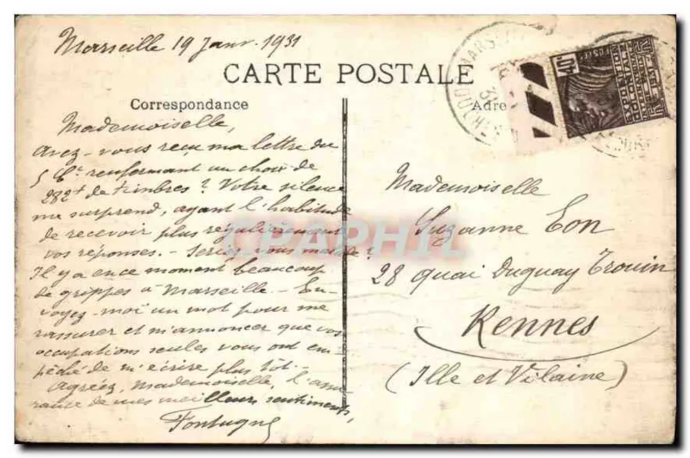 Marselha — A Porta de Aix. — Editor: 'Marselha — A Porta de Aix.' - Verso