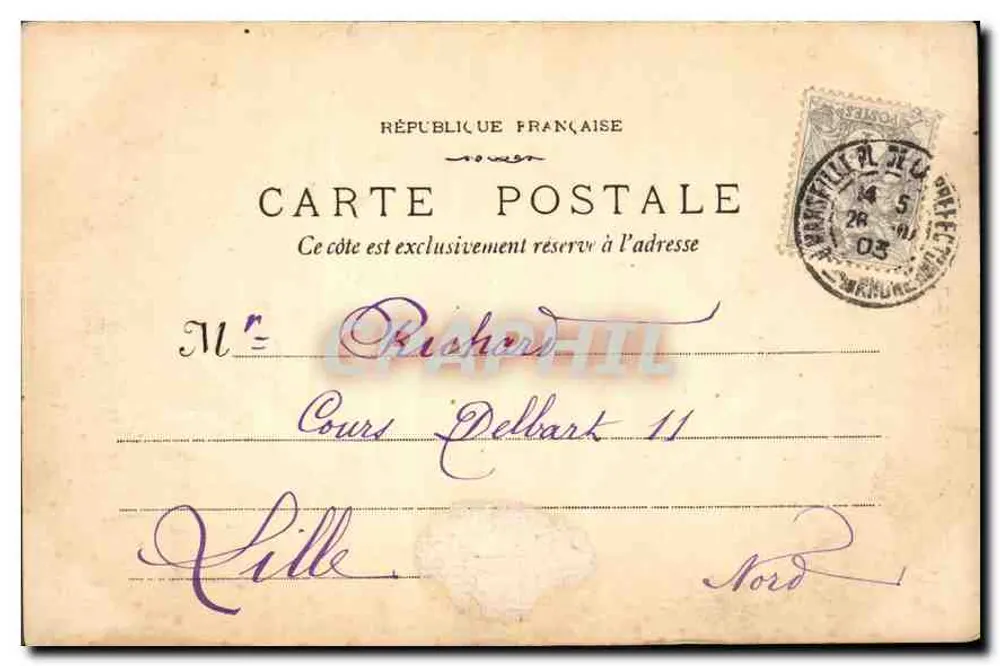 Die Aufzüge der Notre-Dame-de-la-Garde — Marseille — Phototypie E. Lacour, 19 rue Thubaneau - Rückseite