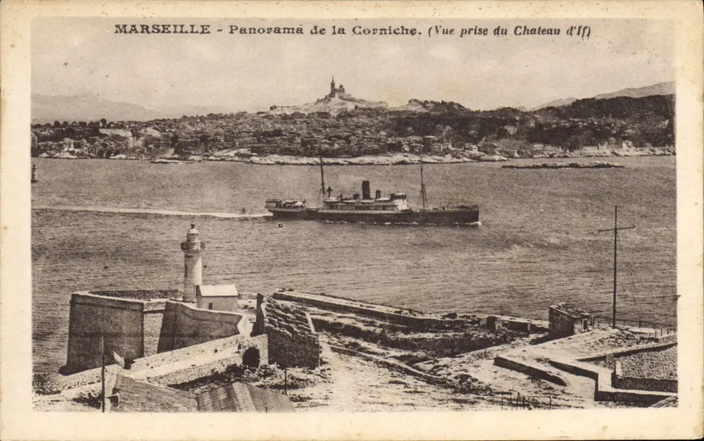Marseille — Panorama der Corniche. (Aussicht vom Château d'If) - Vorderseite