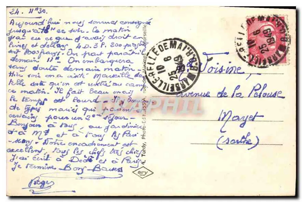Marseille — A Rua La Cannebière — Editor Tardy, n° 532 - Verso