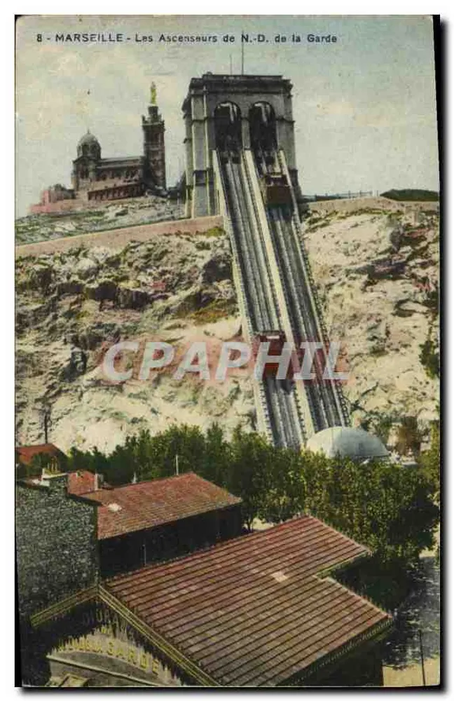 Marseille - Die Aufzüge von N.-D. de la Garde — Verlag Durand, Nr. 8 - Vorderseite