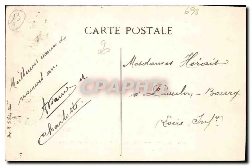 Marseille — Der Kai des Hafens - Viertel der Accoules — Verlag B.D., Nr. 1589 - Rückseite