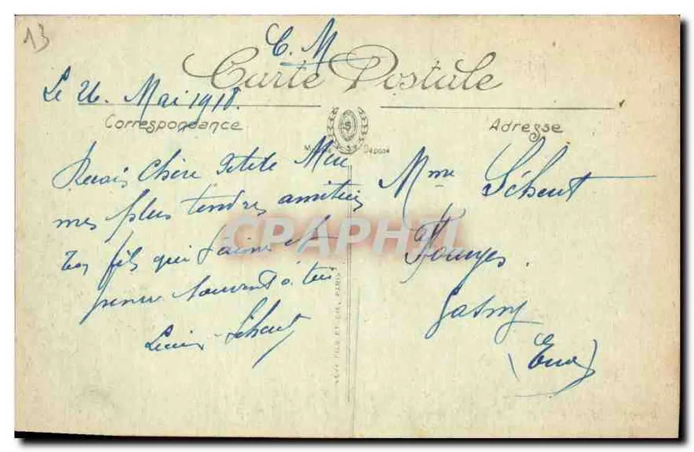Marsella — Plaza de la Bolsa y Monumento de Pierre Puget — LL. — Selecta - Reverso
