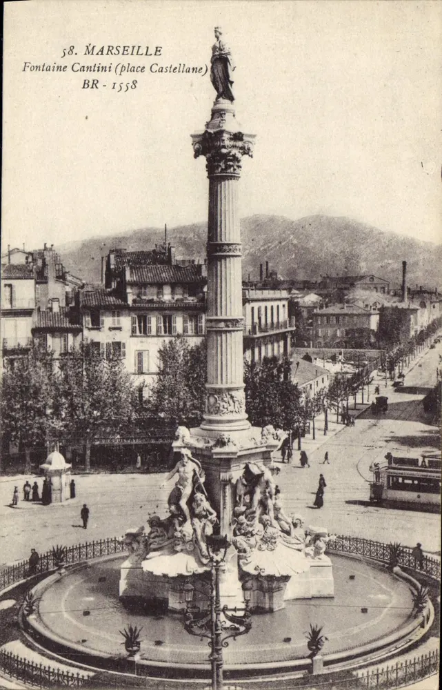 Fontaine Cantini — Place Castellane — Marseille, BR-1558 - Vorderseite