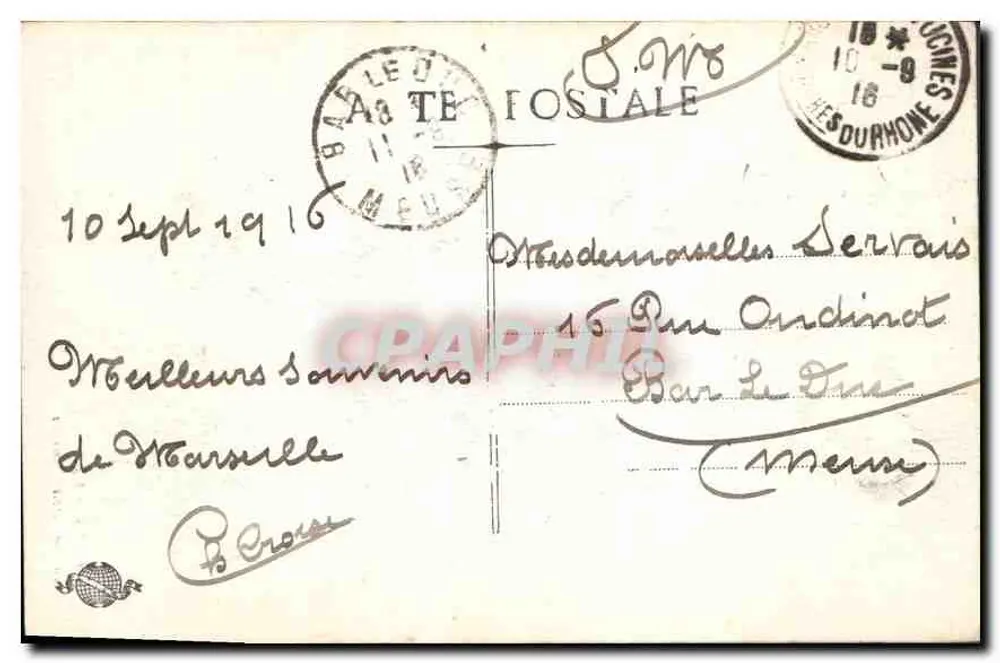 Marseille — A Fonte Cantin — editor não identificado, número de série não visível - Verso