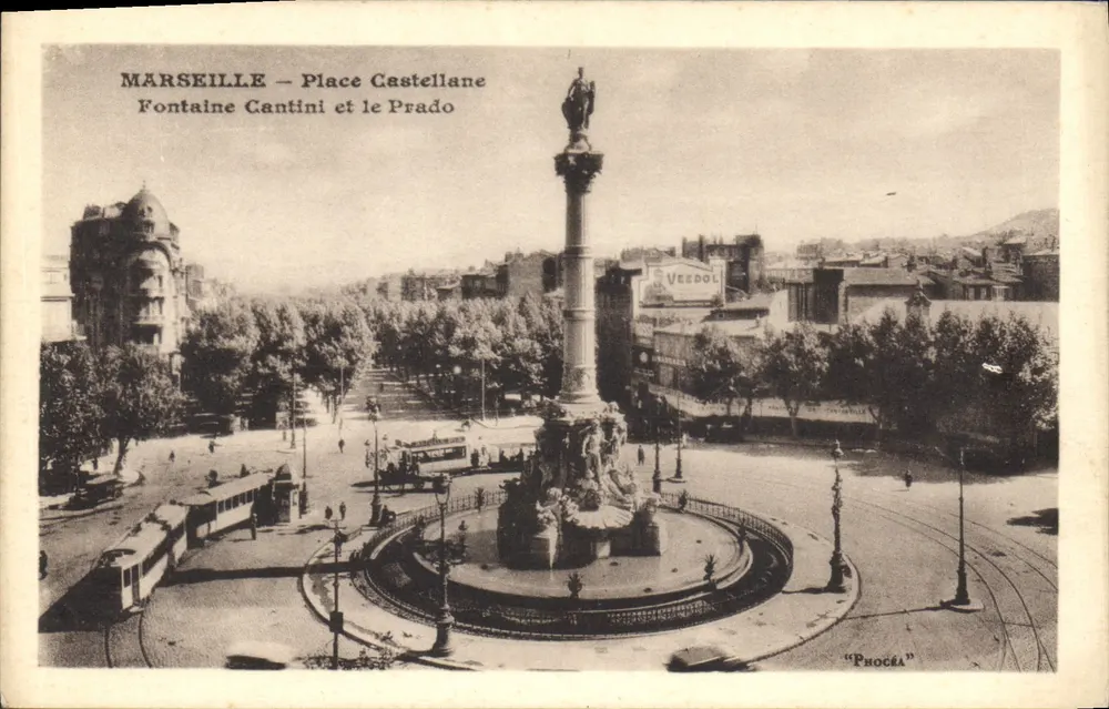 MARSEILLE — Place Castellane — Fontaine Cantini und der Prado — Procéa - Vorderseite