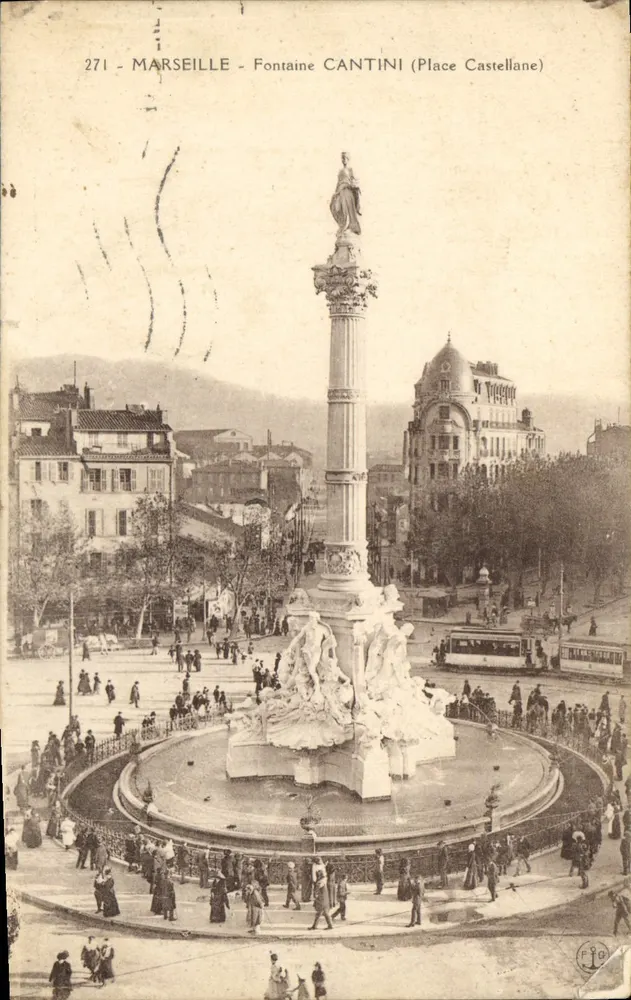Marseille - Fontaine Cantini (Place Castellane) — anonymer Verleger, Seriennummer 271 - Vorderseite