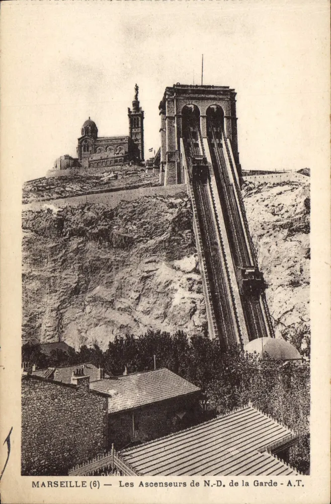 Marseille (6) — Les Ascenseurs de N.-D. de la Garde - A.T. - Recto
