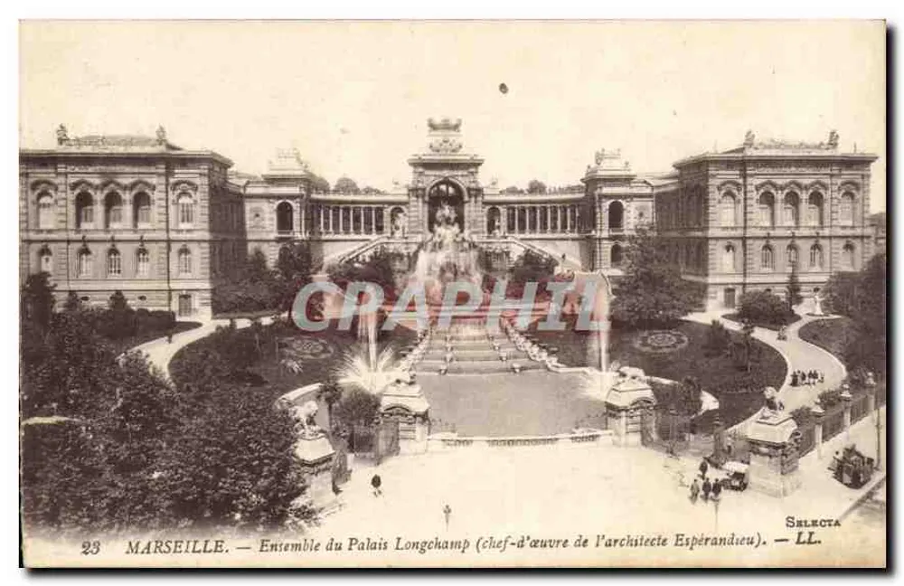Marseille — Ensemble des Palais Longchamp (Meisterwerk des Architekten Espérandieu) — Selecta — n°23 - Vorderseite