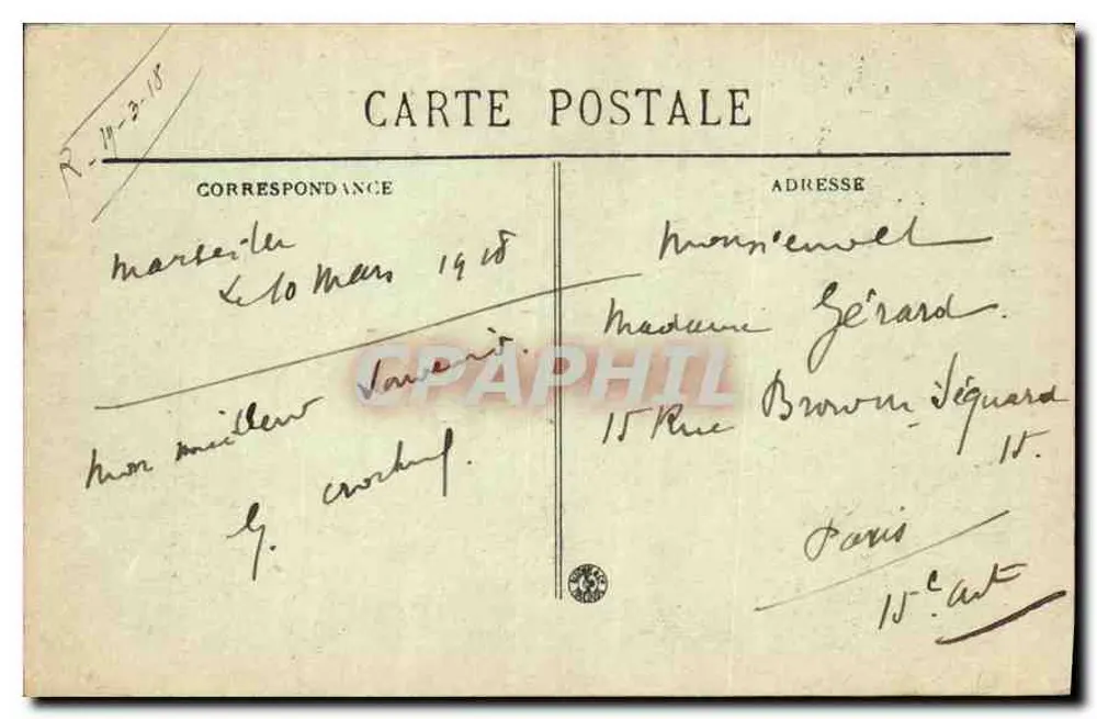 Marselha — Rota da Corniche — O Palace Monte-Bruches - Verso