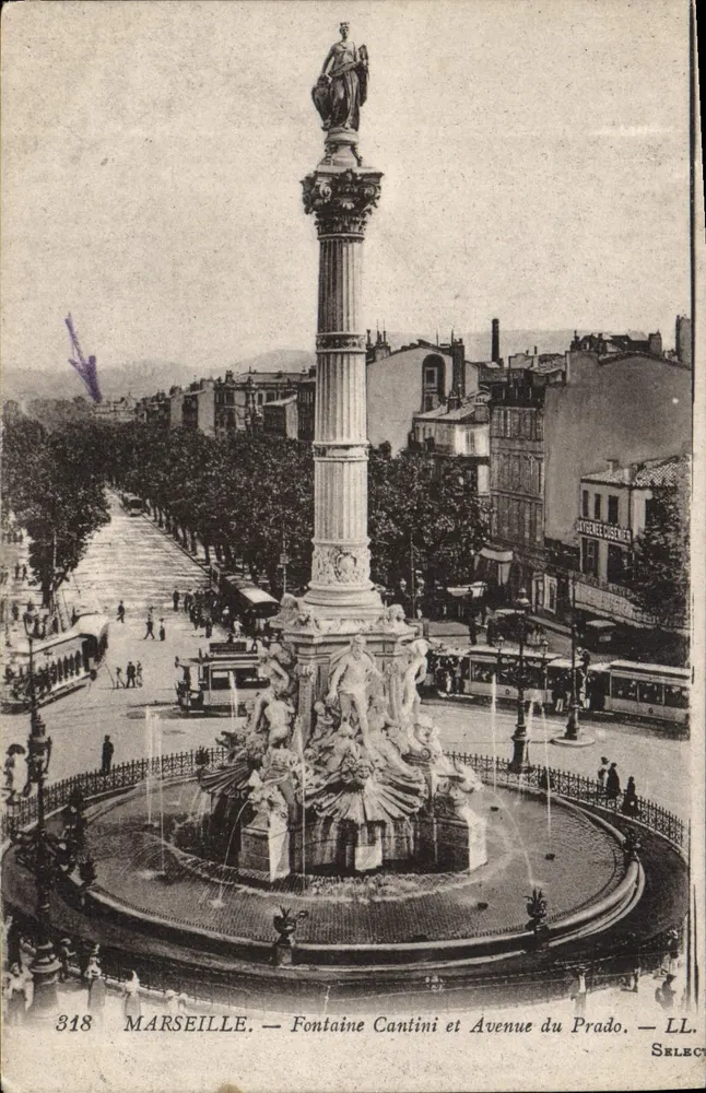 Fontaine Cantini und Avenue du Prado — Marseille — LL Select - Vorderseite