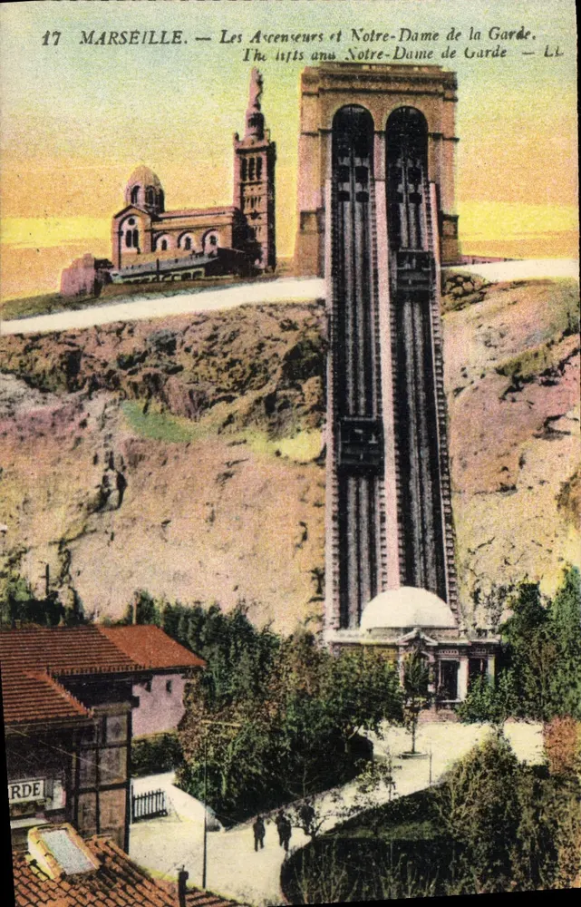 Marseille — Die Aufzüge und Notre-Dame de la Garde — LL - Vorderseite