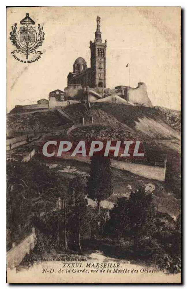 Marseille — N-D de la Garde, Ansicht der Montée des Oblats — Verlag der Basilika - Vorderseite